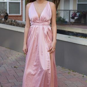 Pink Satin Gown